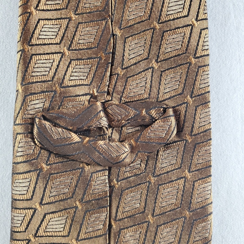 Dolce Gabbana Ties Mens 60 3.75 Gold Geometric Silk Designer Italy Luxury - Picture 7 of 13